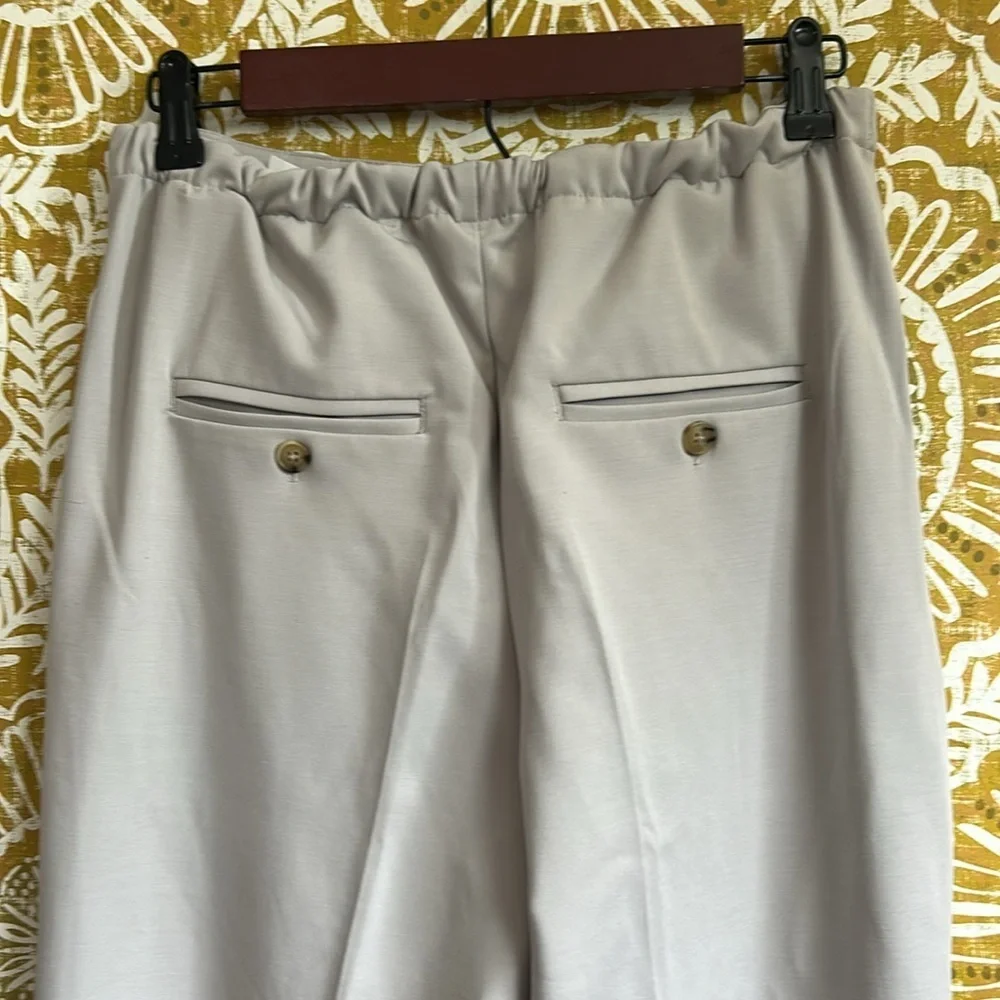 NWOT Free People Tyler Menswear Pleated Wide Leg Trousers in Dove Grey Sz XS